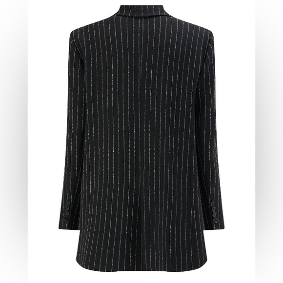 Anthropologie Oversized chalkstripe blazer. 65% poly 33% viscose. Made in Turkey - Picture 6 of 6